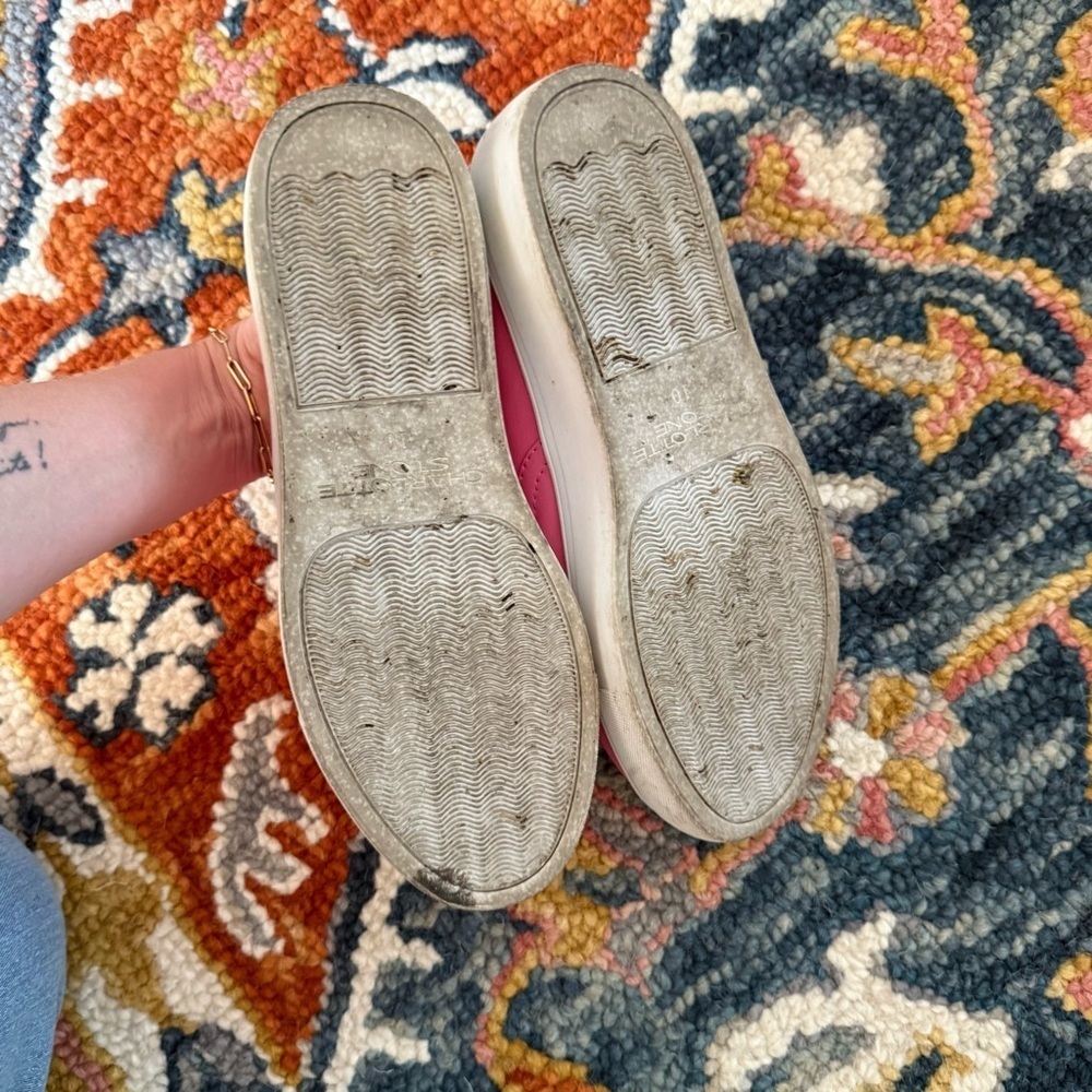 Charlotte Stone Arianne Bubblegum Pink Leather Slip On Sneakers 10 - Picture 4 of 4